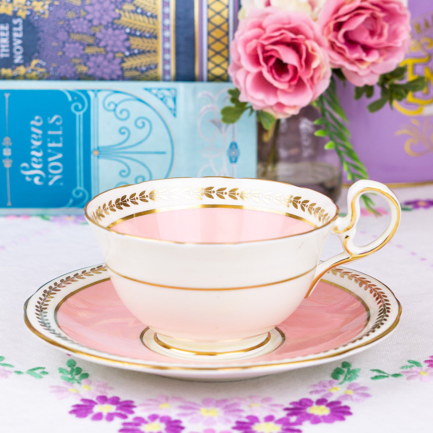Aynsley Pink Cabinet Teacup and Saucer