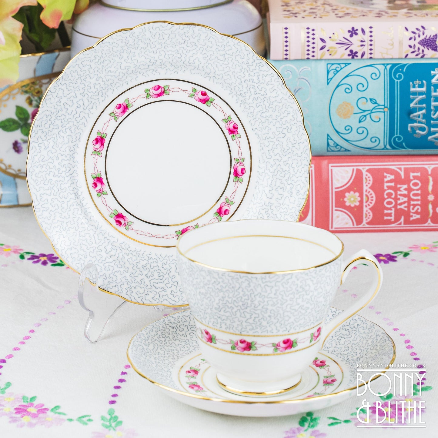 Royal Chelsea Rosebud Teacup Set