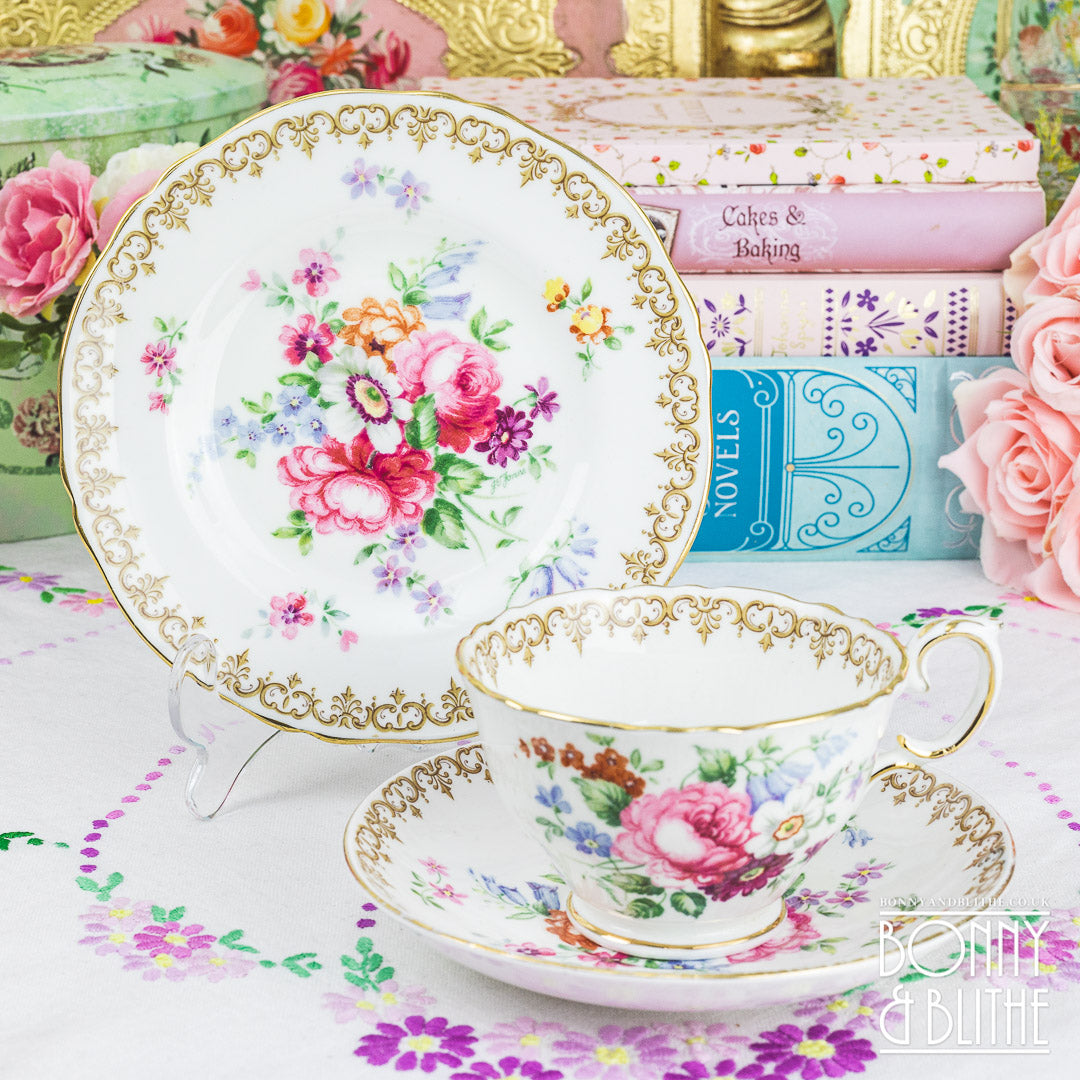 Crown Stafforshire England's Bouquet Teacup Set