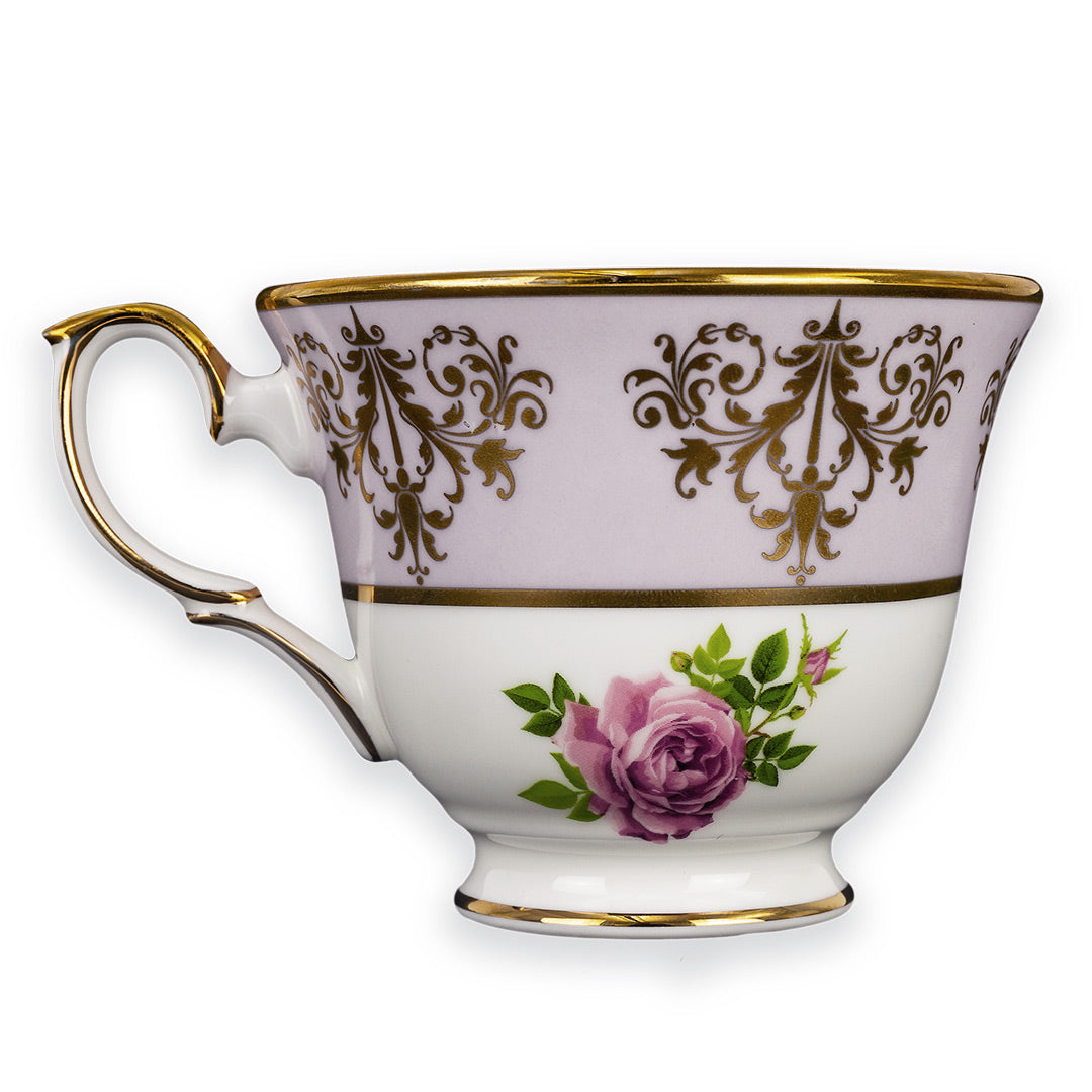 Princess Vintage Style Bone China Teacup Set Lilac | Pink Cabbage Rose